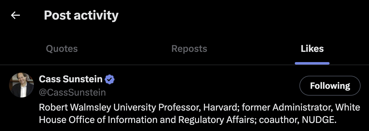 Cass Sunstein liked the analysis